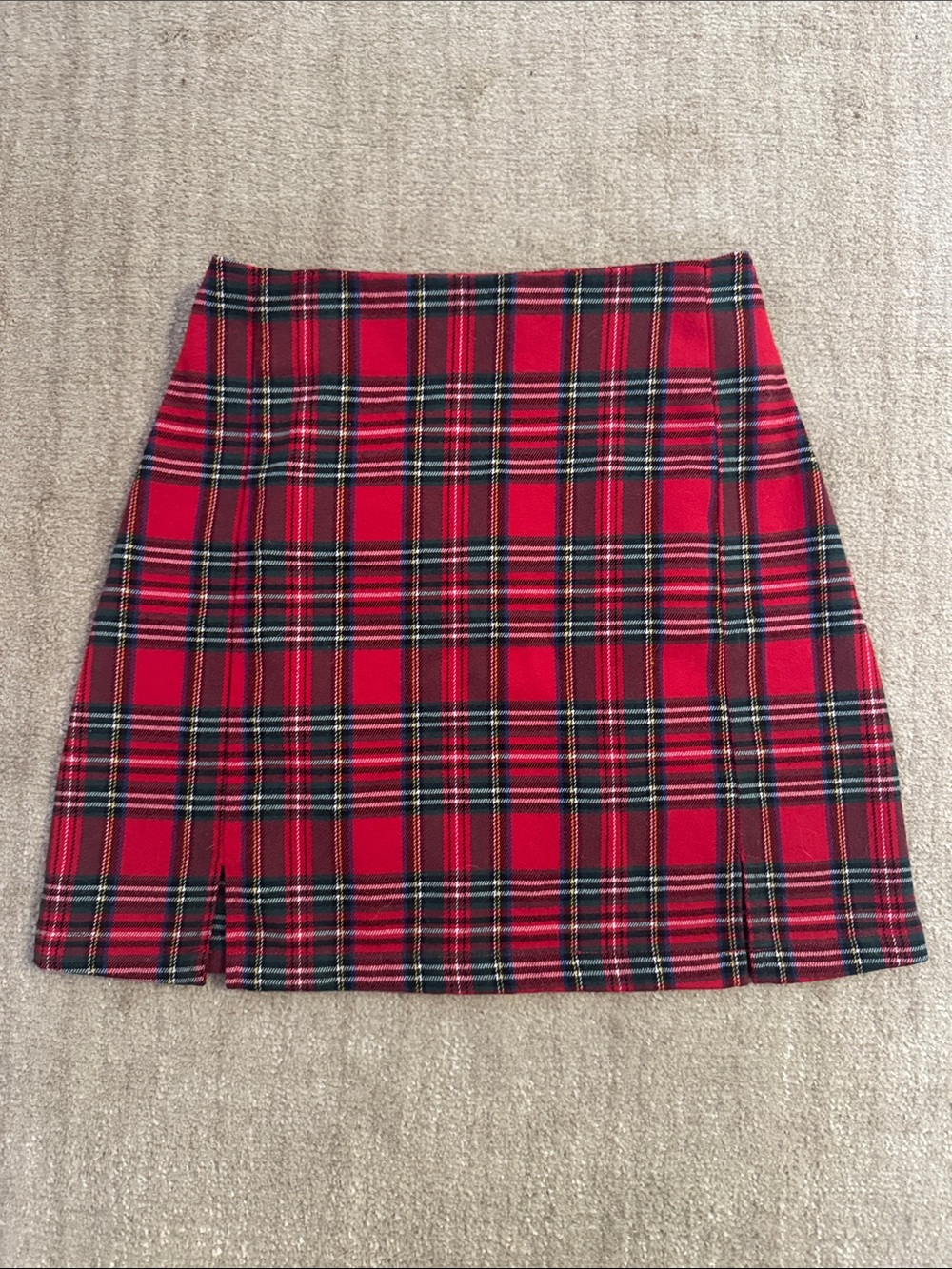 0 25 Red Plaid christmas Mini Skirt brandy melville